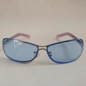 NWT Vintage 90's Mid-Rectangle Metal Rimeless Fashion Sunglasses (S.Silver)